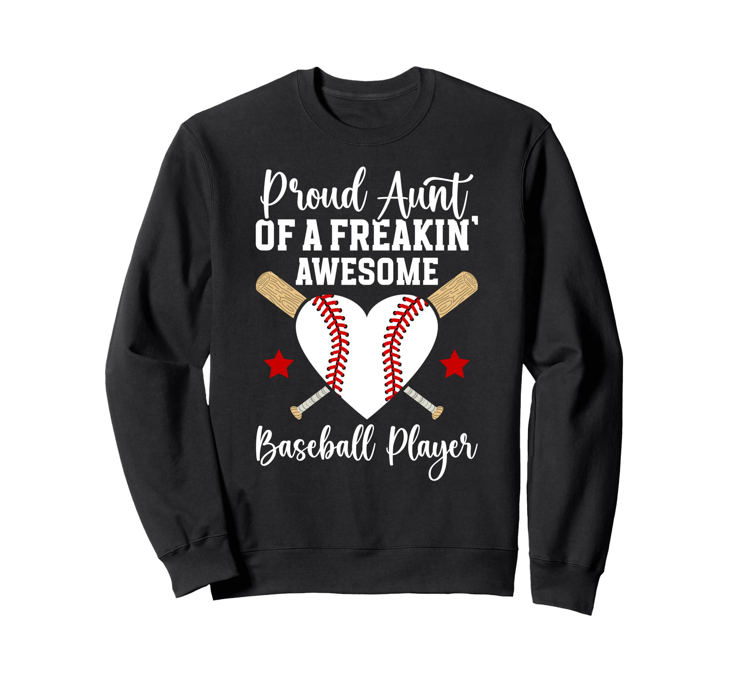 Proud Aunt Baseball Player Aunt Sweatshirt - Minimalist Print Unisex - T-Shirt, Sweatshirt, Hoodie