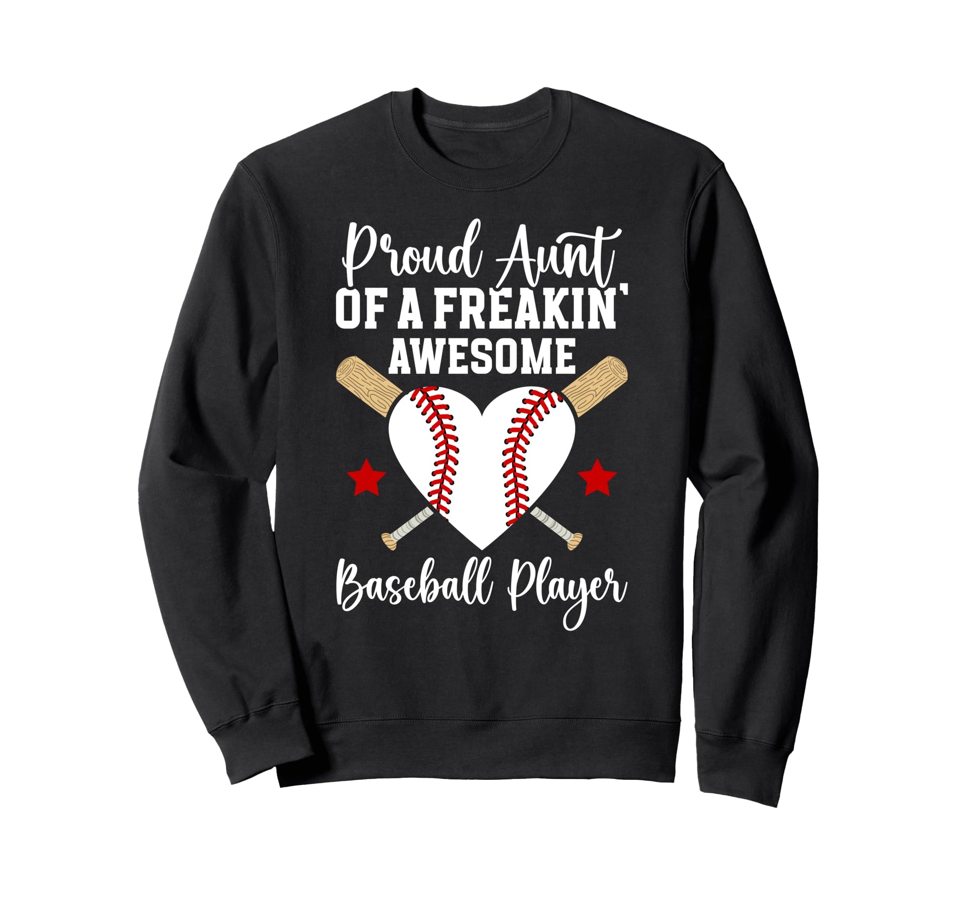 Proud Aunt Baseball Player Aunt Sweatshirt - Minimalist Print Unisex - T-Shirt, Sweatshirt, Hoodie