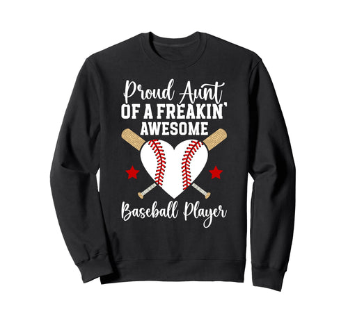 Proud Aunt Baseball Player Aunt Sweatshirt - Minimalist Print Unisex - T-Shirt, Sweatshirt, Hoodie