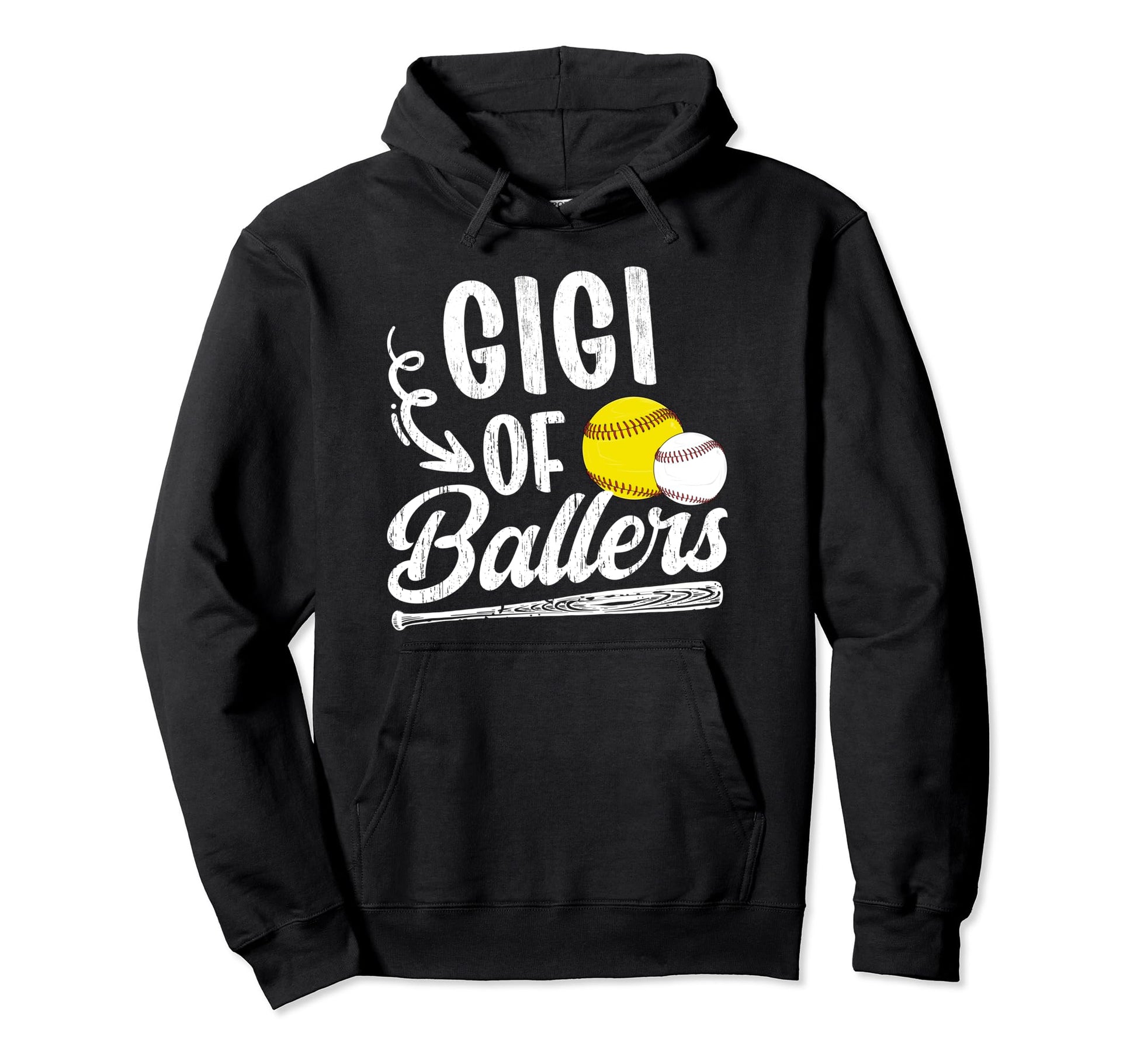 Gigi Ballers Baseball Softball Gigi Hoodie - Trendy Graphic for Adults - T-Shirt, Sweatshirt, Hoodie