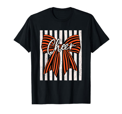 Coquette Preppy Stripe Bow Cheer T-Shirt - Minimalist Print Men Women - T-Shirt, Sweatshirt, Hoodie