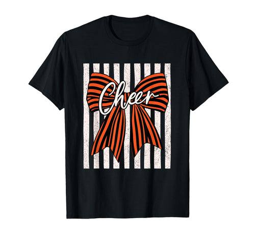 Coquette Preppy Stripe Bow Cheer T-Shirt - Minimalist Print Men Women - T-Shirt, Sweatshirt, Hoodie