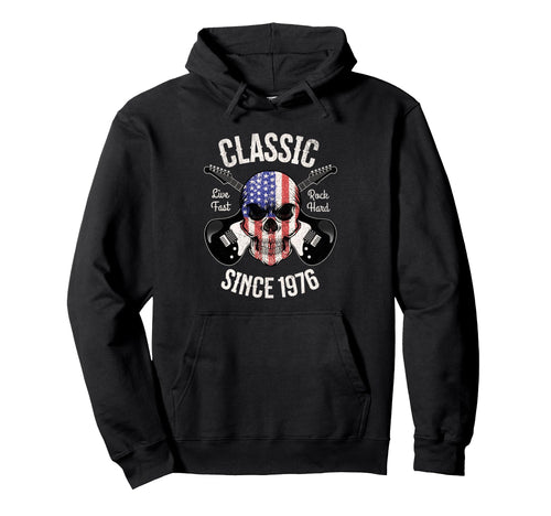 50Th Birthday Guitar Rock And Roll Hoodie - Minimalist Print for Adults - T-Shirt, Sweatshirt, Hoodie