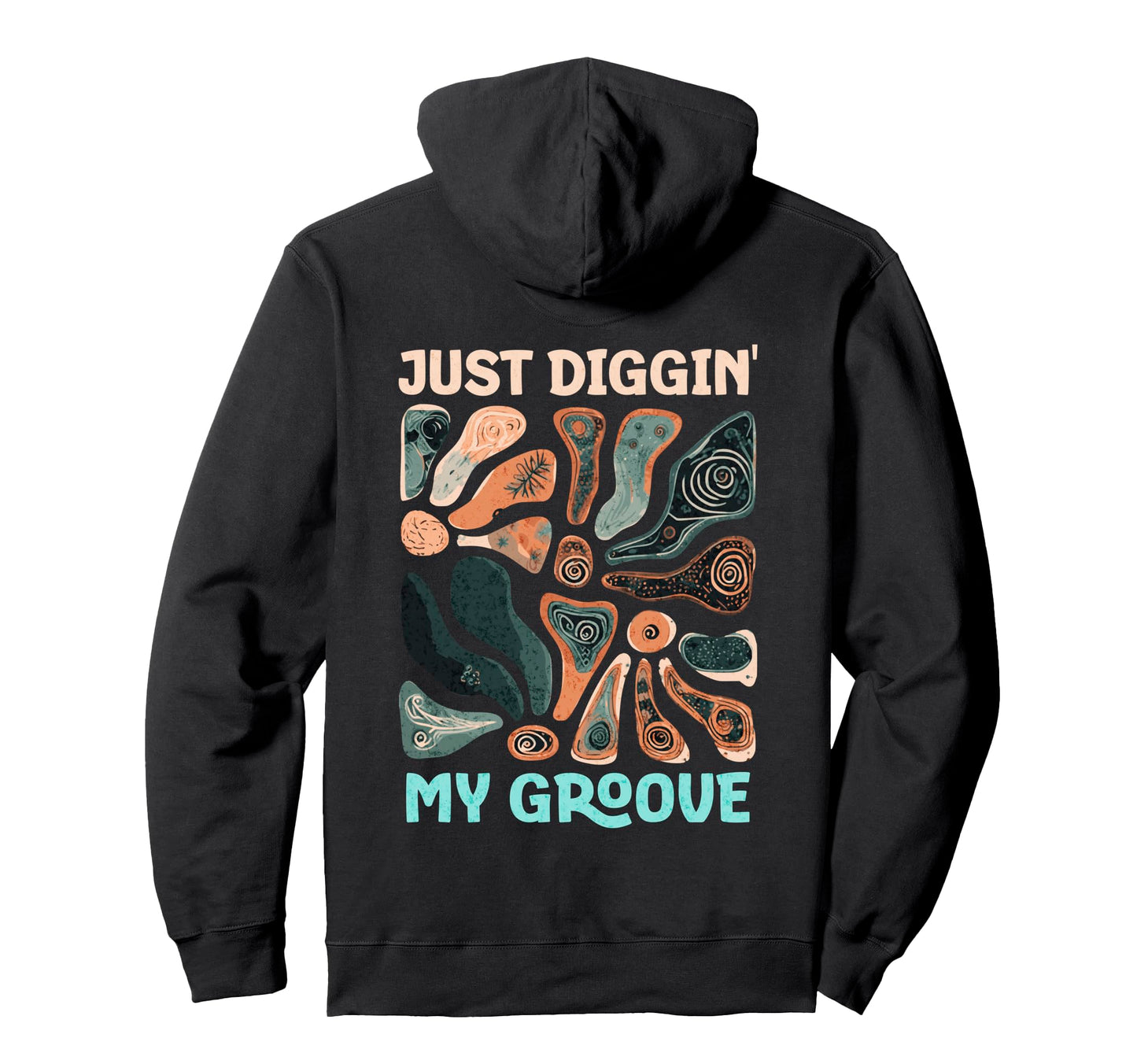 Groovy Boho Fossil Collector Hunter Hoodie - Fun Novelty Design for Adults - T-Shirt, Sweatshirt, Hoodie