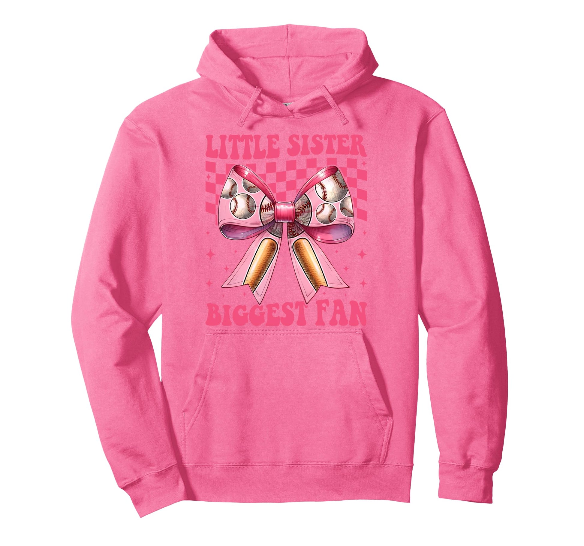Baseball Sister Coquette Bow Hoodie - Casual Everyday Wear for Adults - T-Shirt, Sweatshirt, Hoodie