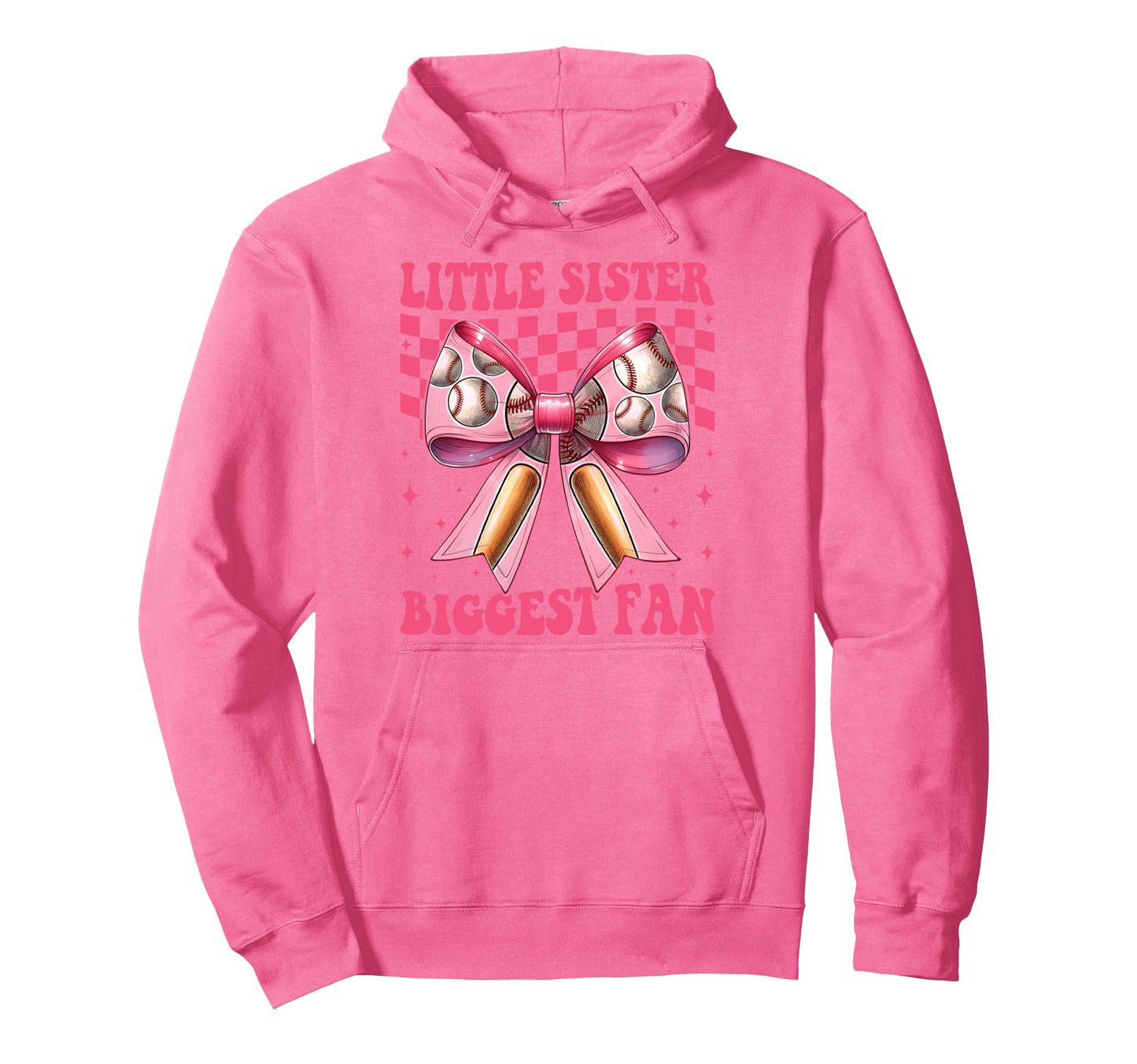 Baseball Sister Coquette Bow Little Hoodie - Custom Art Print for Adults - T-Shirt, Sweatshirt, Hoodie