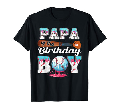 Baseball Ice Cream Drip Papa Birthday T-Shirt - Minimalist Print Unisex - T-Shirt, Sweatshirt, Hoodie
