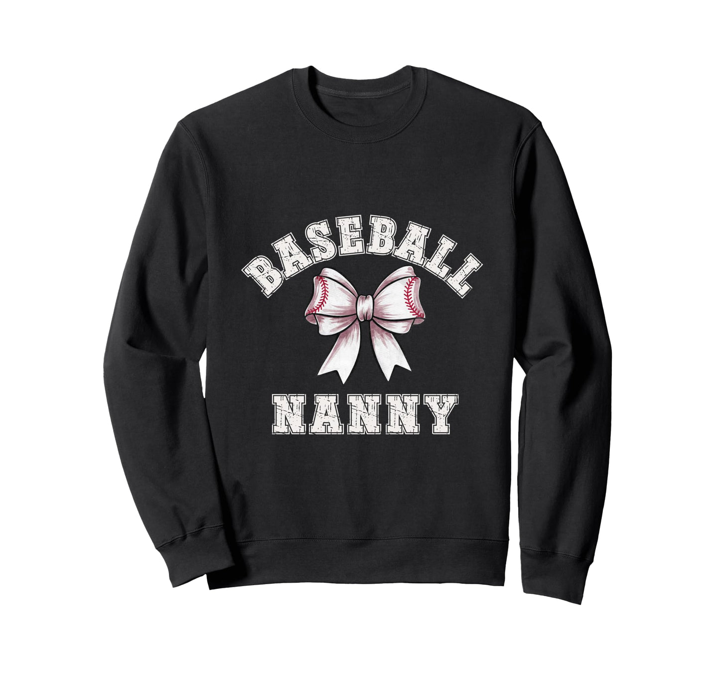 Coquette Baseball Nanny Bow Game Sweatshirt - Aesthetic Graphic for Adults - T-Shirt, Sweatshirt, Hoodie