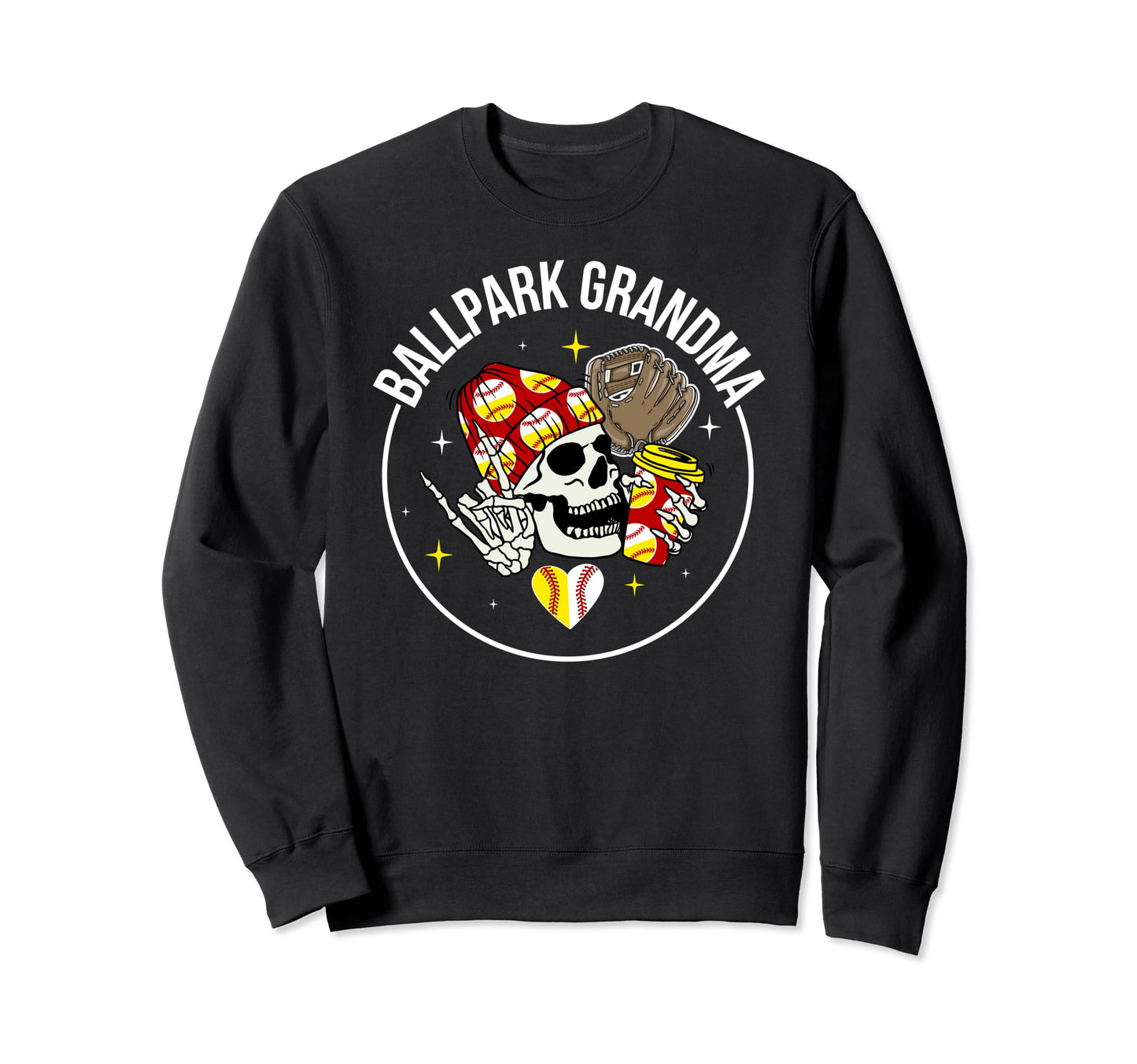 Ballpark Grandma Baseball Softball Sweatshirt - Custom Art Print Unisex - T-Shirt, Sweatshirt, Hoodie