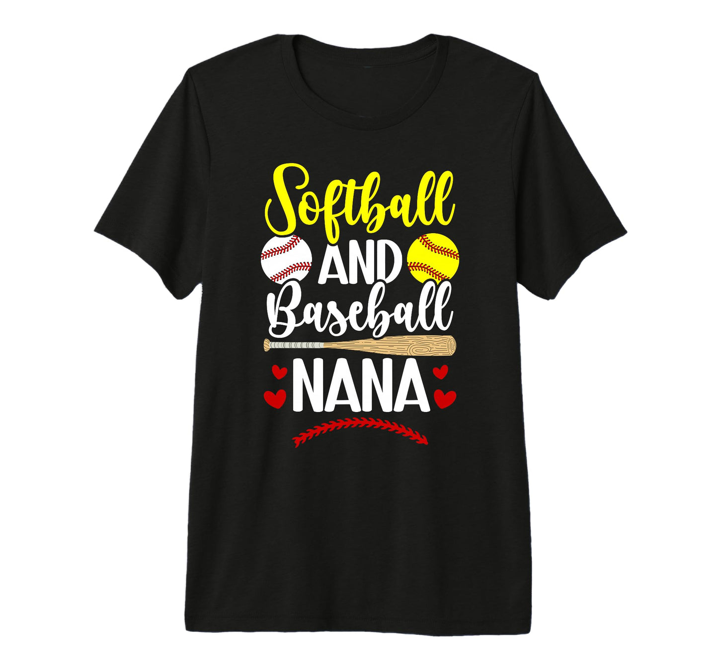 Softball And Baseball Nana Baseball T-Shirt - Trendy Graphic for Adults - T-Shirt, Sweatshirt, Hoodie