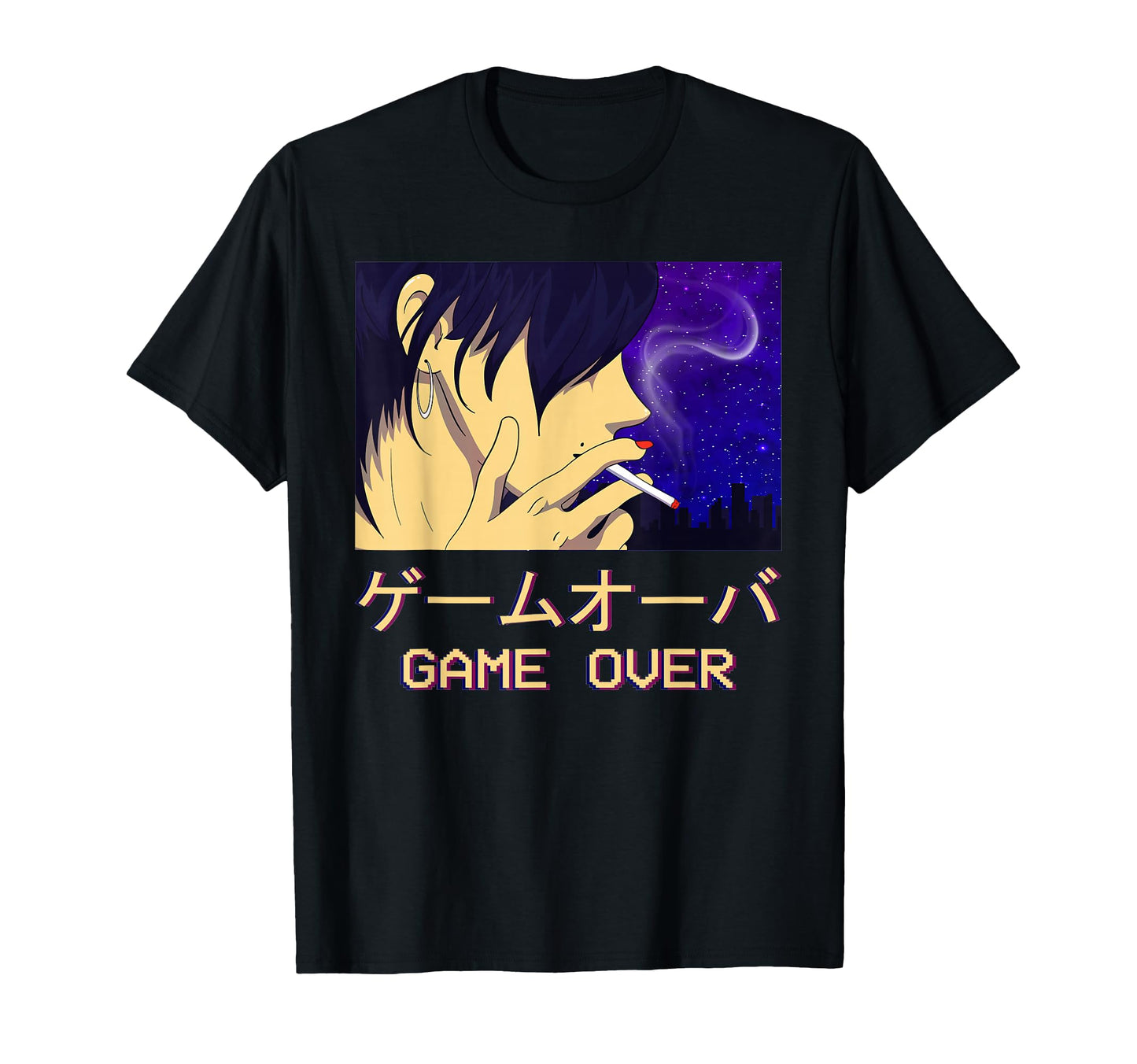 Japanese Aesthetic Anime Game Over T-Shirt - Unique Graphic Unisex - T-Shirt, Sweatshirt, Hoodie