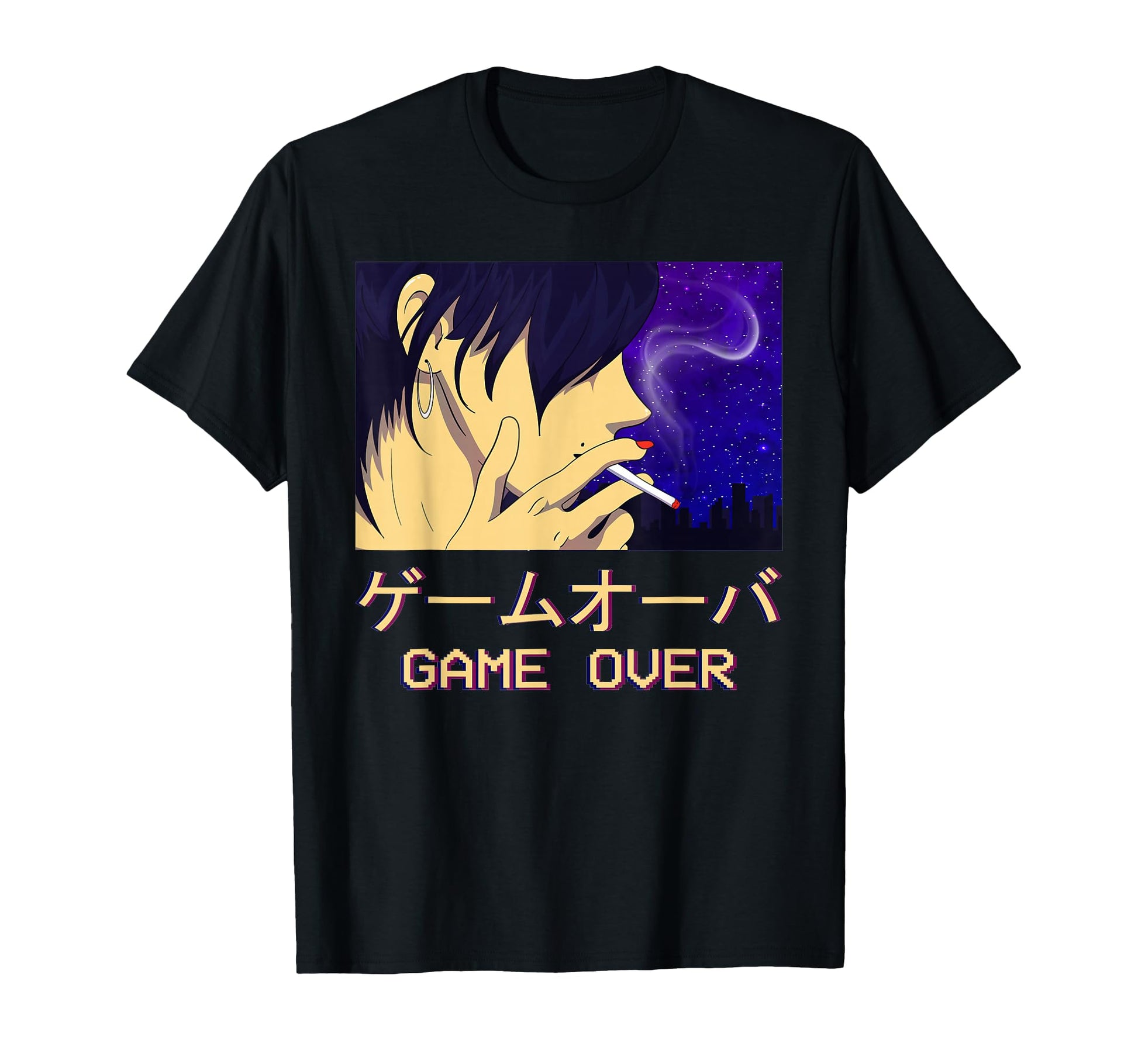 Japanese Aesthetic Anime Game Over T-Shirt - Unique Graphic Unisex - T-Shirt, Sweatshirt, Hoodie