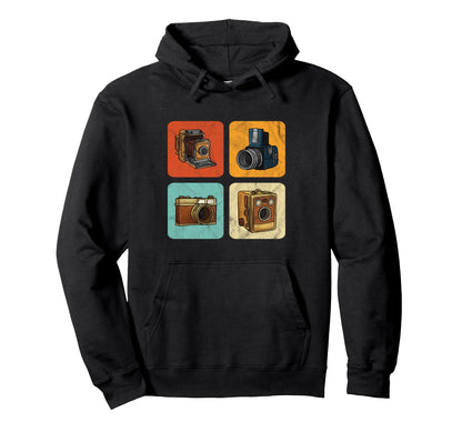 Photography Lovers Camera Set Hoodie - Graphic Print for Adults - T-Shirt, Sweatshirt, Hoodie
