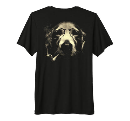Golden Retriever Glasses Smoking Pipe T-Shirt - Unique Graphic for Adults - T-Shirt, Sweatshirt, Hoodie