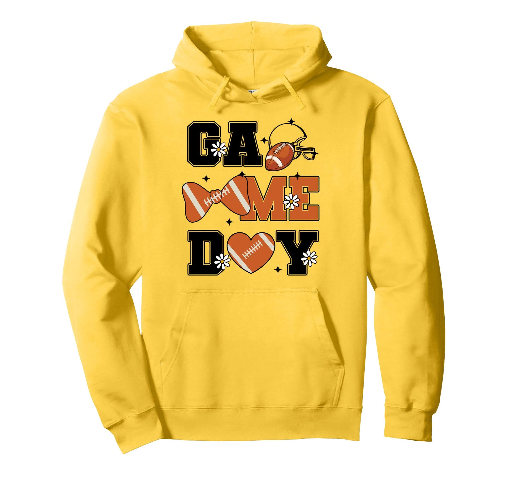 Football Game Day Bow And Heart Hoodie - Casual Everyday Wear Men Women - T-Shirt, Sweatshirt, Hoodie