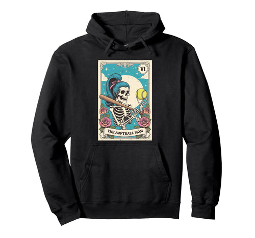 Softball Mom Skeleton Cheer Mama Hoodie - Novelty Apparel Men Women - T-Shirt, Sweatshirt, Hoodie