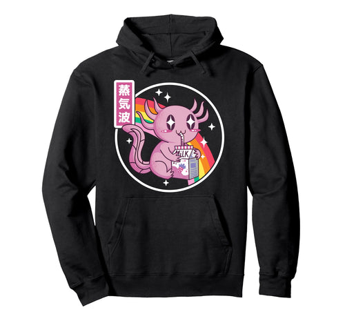 Axolotl Strawberry Milk Kawaii Hoodie - Streetwear Style for Adults - T-Shirt, Sweatshirt, Hoodie