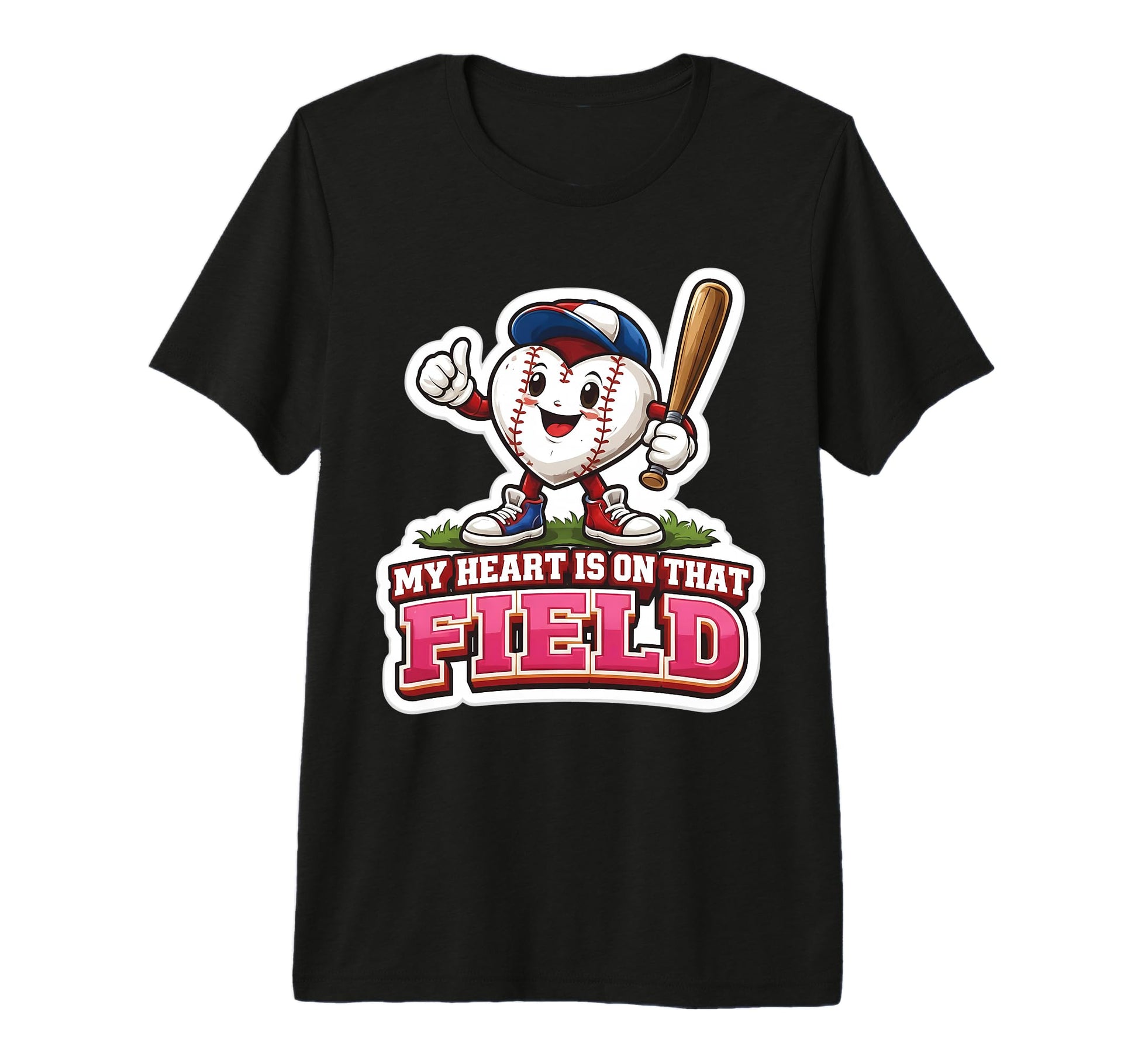My Heart Is That Field Baseball Mom Proud T-Shirt - Unique Graphic Unisex - T-Shirt, Sweatshirt, Hoodie