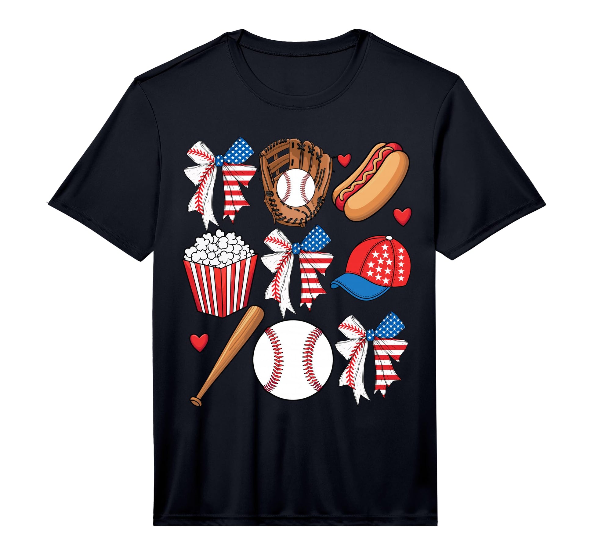 Baseball 4Th July Coquette Bow T-Shirt - Fun Novelty Design Unisex - T-Shirt, Sweatshirt, Hoodie