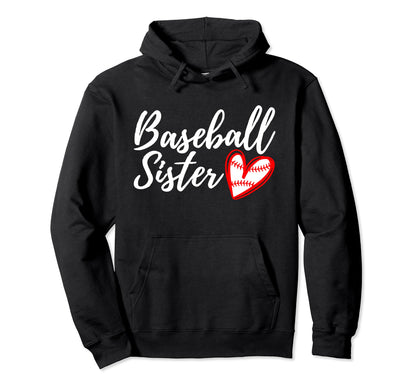 Baseball Sister Heart Matching Family Hoodie - Custom Art Print Unisex - T-Shirt, Sweatshirt, Hoodie