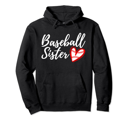 Baseball Sister Heart Matching Family Hoodie - Custom Art Print Unisex - T-Shirt, Sweatshirt, Hoodie
