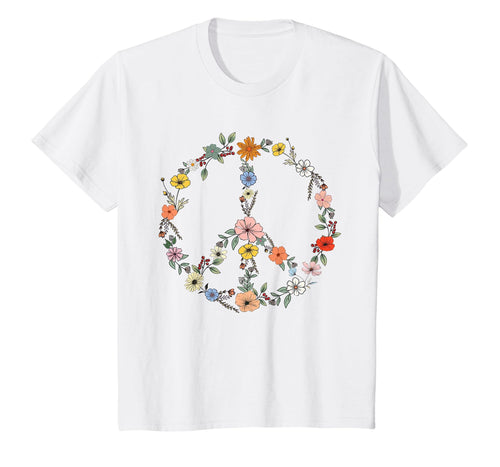 Floral Peace Sign Boho Teens Trendy T-Shirt - Fun Novelty Design Men Women - T-Shirt, Sweatshirt, Hoodie