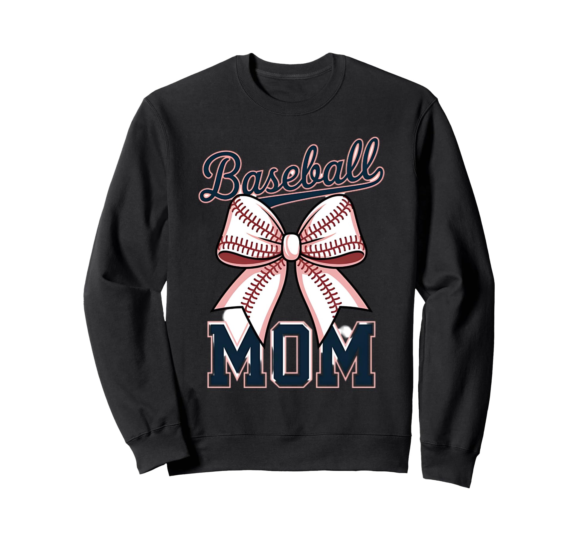 Baseball Mom Coquette Bow Sweatshirt - Custom Art Print Unisex - T-Shirt, Sweatshirt, Hoodie