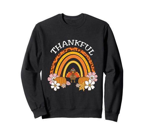 Thankful Turkey Rainbow Funny Sweatshirt - Casual Everyday Wear Unisex - T-Shirt, Sweatshirt, Hoodie