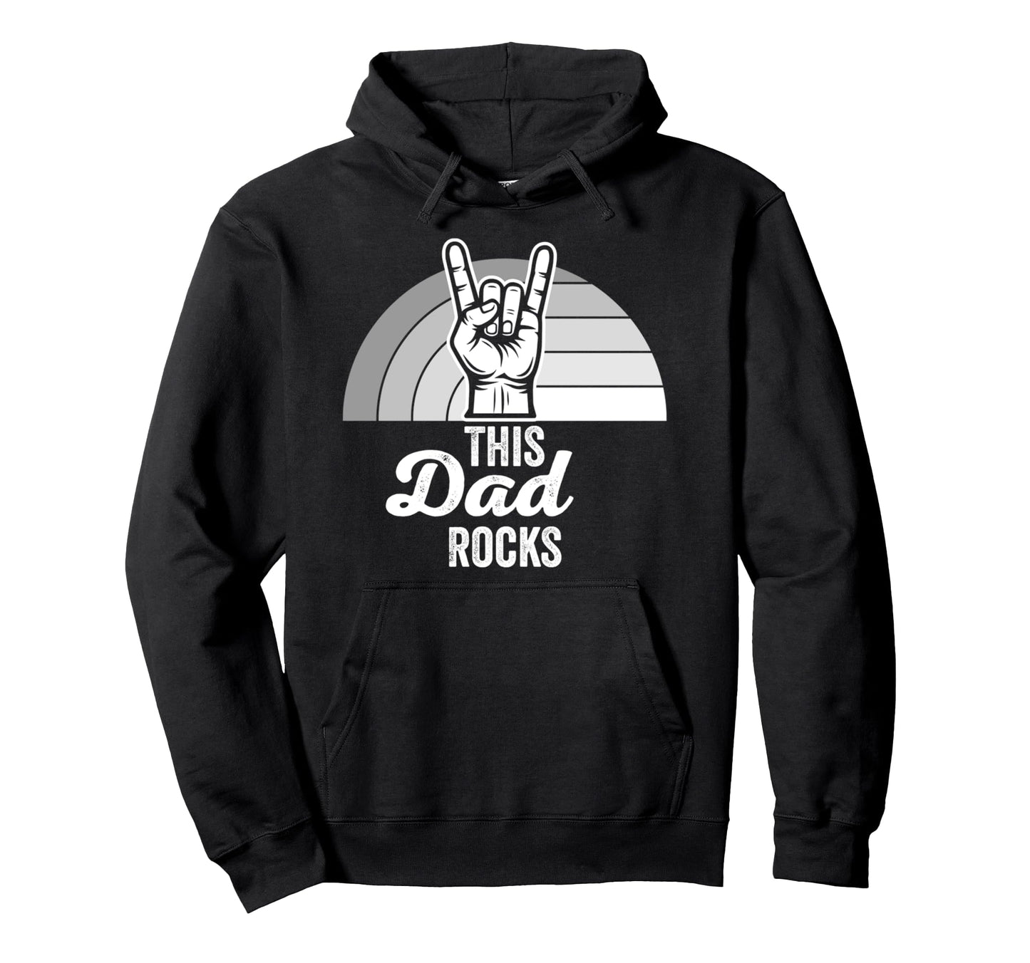 This Dad Rocks Hand Gesture Hoodie - Casual Everyday Wear Men Women - T-Shirt, Sweatshirt, Hoodie
