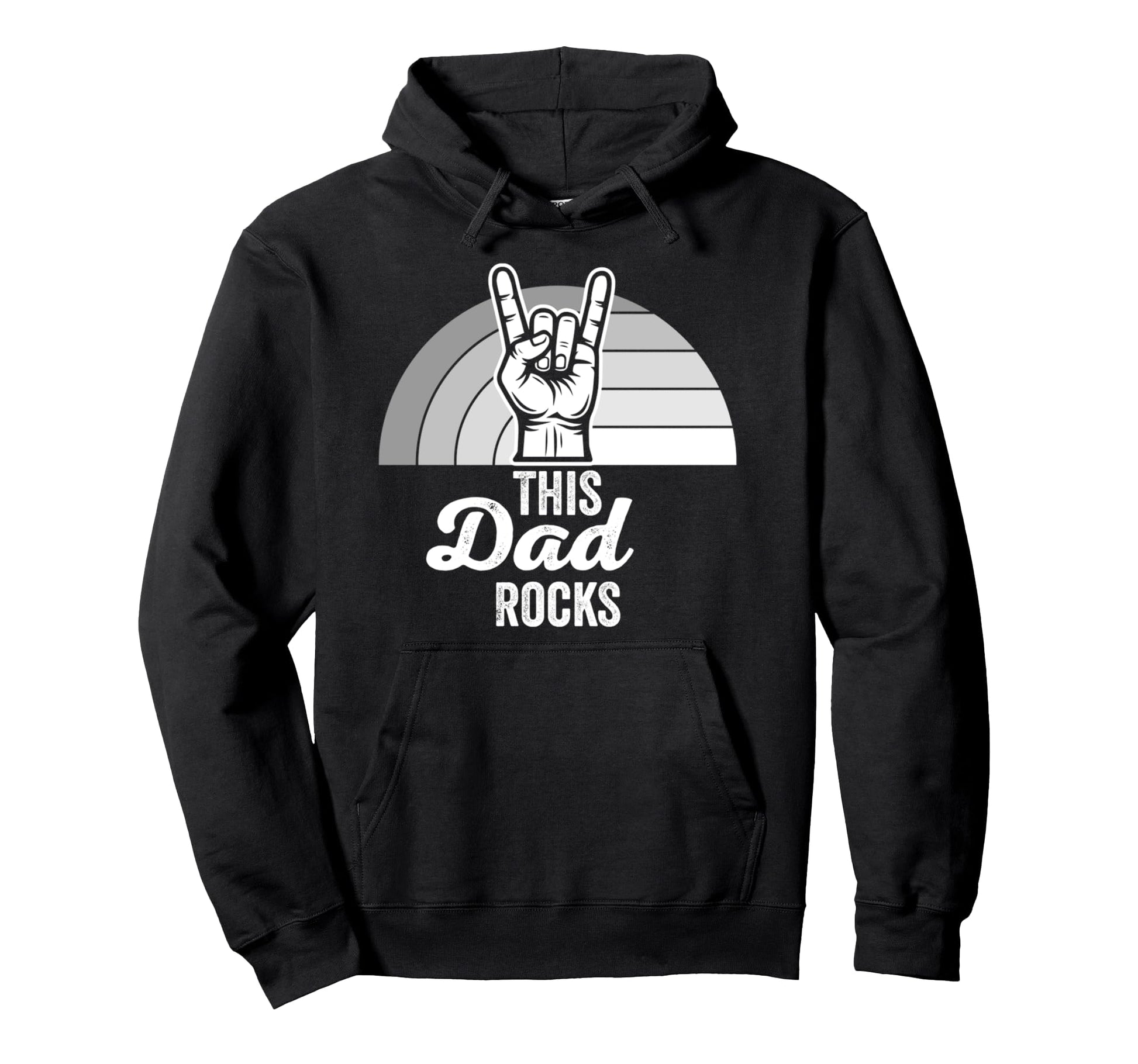 This Dad Rocks Hand Gesture Hoodie - Casual Everyday Wear Men Women - T-Shirt, Sweatshirt, Hoodie