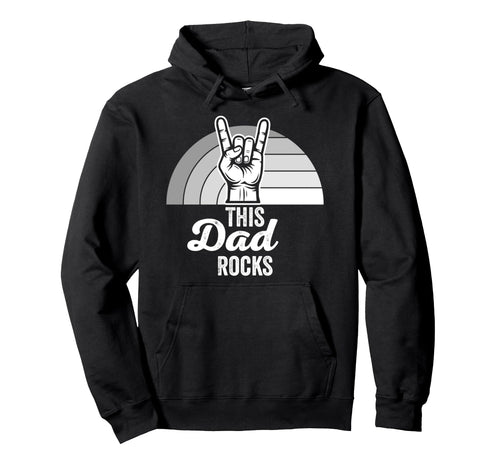 This Dad Rocks Hand Gesture Hoodie - Casual Everyday Wear Men Women - T-Shirt, Sweatshirt, Hoodie