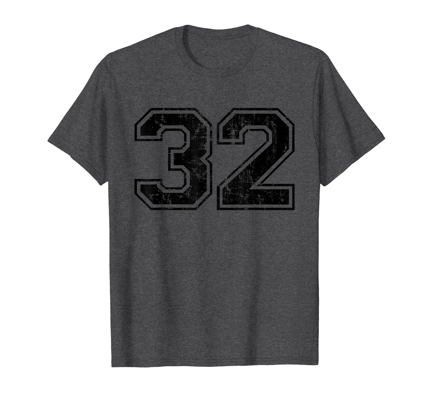 Number 32 Varsity Distressed Sport Team T-Shirt - Trendy Graphic Men Women - T-Shirt, Sweatshirt, Hoodie