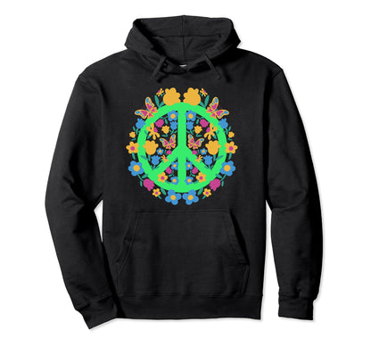 Hippie 60S 70S Costume Party Groovy Hoodie - Minimalist Print Unisex - T-Shirt, Sweatshirt, Hoodie