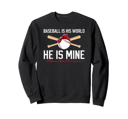 Baseball Nana Grandma Proud Baseball Sweatshirt - Graphic Print Unisex - T-Shirt, Sweatshirt, Hoodie
