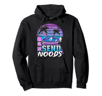 Send Noods Ramen Japanese Retrowave Hoodie - Minimalist Print for Adults - T-Shirt, Sweatshirt, Hoodie