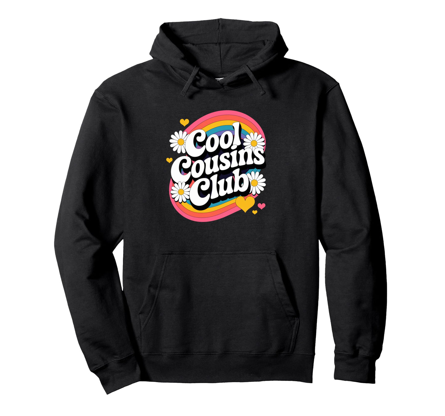 Cousins Club Groovy Rainbow Funny Hoodie - Fun Novelty Design Unisex - T-Shirt, Sweatshirt, Hoodie