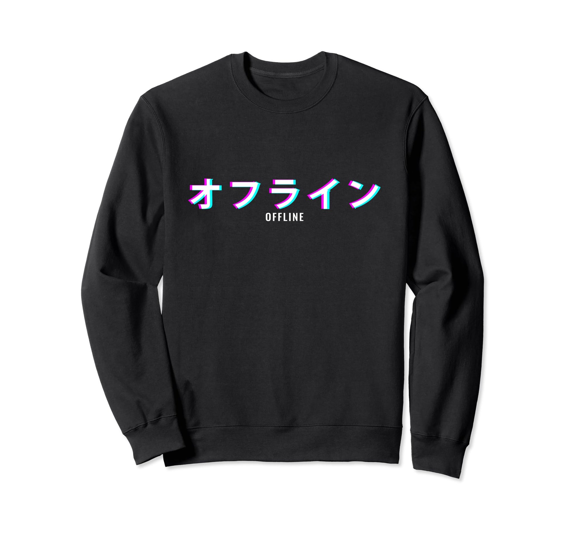 Aesthetic Offline Japanese Text Sweatshirt - Fun Novelty Design for Adults - T-Shirt, Sweatshirt, Hoodie