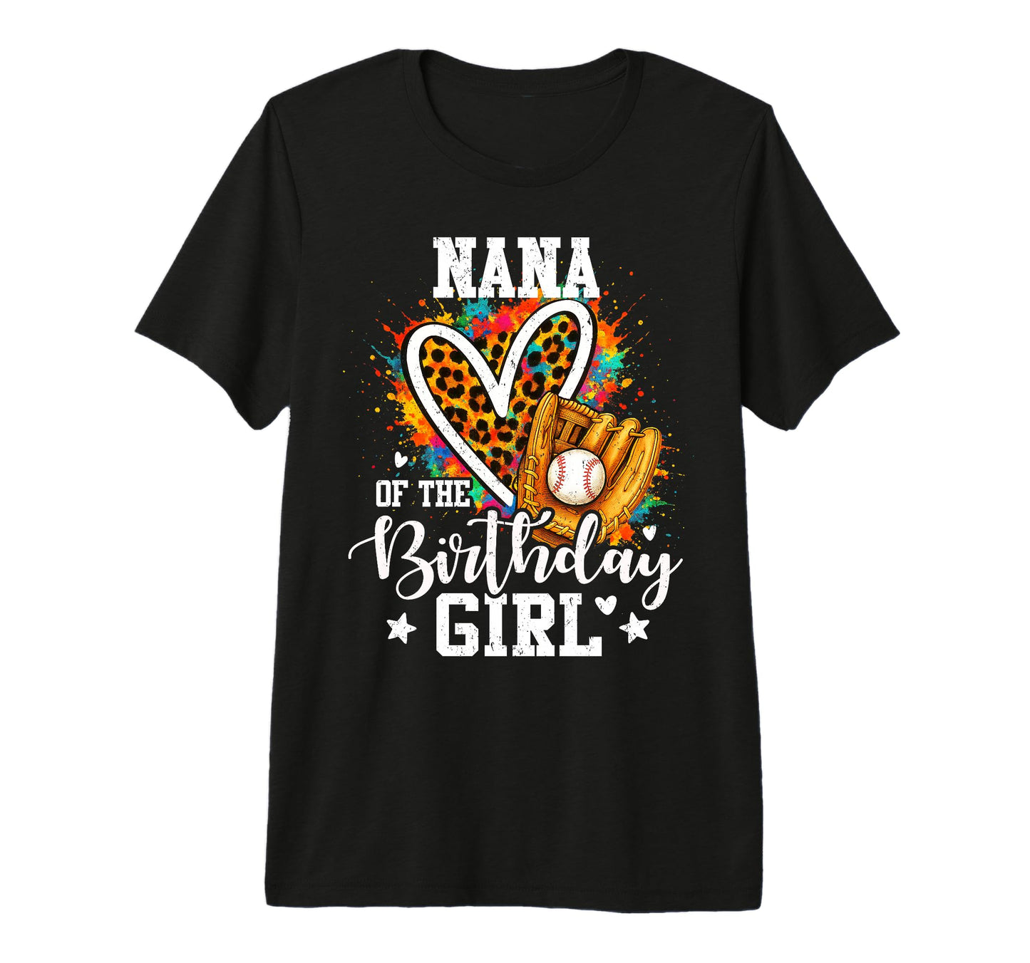 Nana Birthday Baseball Player Leopard Tri T-Shirt - Trendy Graphic Unisex - T-Shirt, Sweatshirt, Hoodie