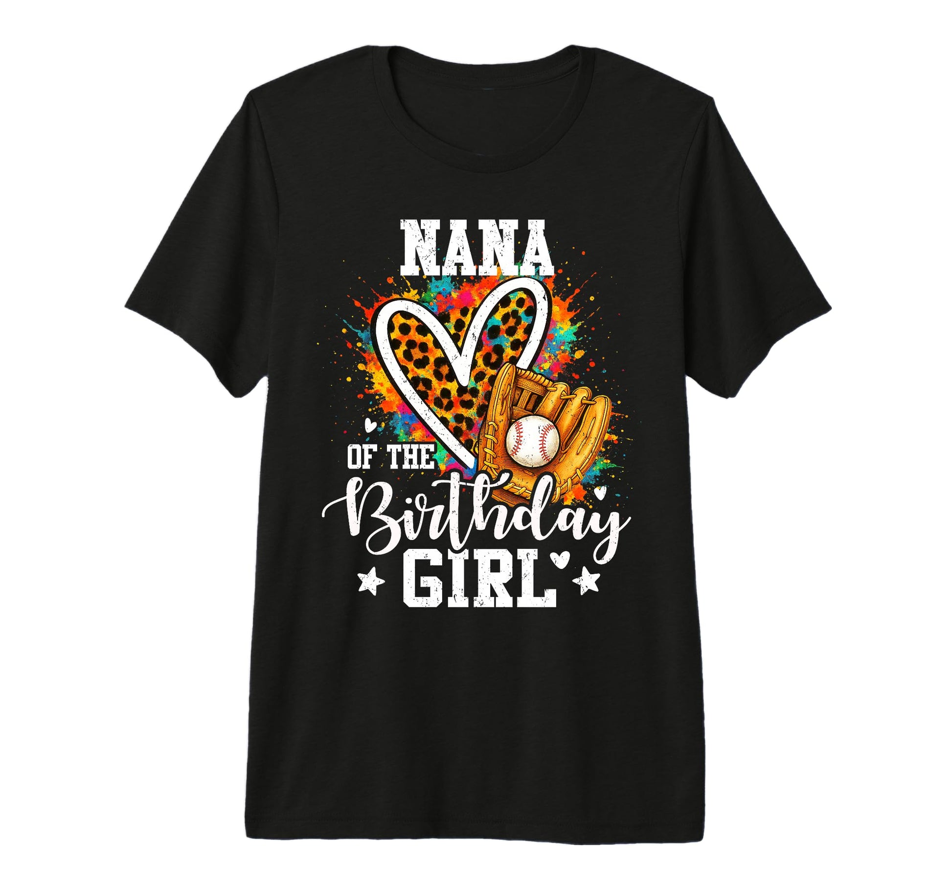 Nana Birthday Baseball Player Leopard Tri T-Shirt - Trendy Graphic Unisex - T-Shirt, Sweatshirt, Hoodie