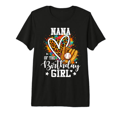 Nana Birthday Baseball Player Leopard Tri T-Shirt - Trendy Graphic Unisex - T-Shirt, Sweatshirt, Hoodie