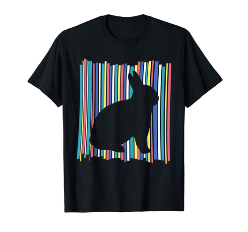 Rabbit Pastel Rainbow Striped Aesthetic T-Shirt - Trendy Graphic Unisex - T-Shirt, Sweatshirt, Hoodie