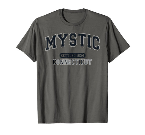 Mystic Connecticut Settled 1654 Sports T-Shirt - Aesthetic Graphic Unisex - T-Shirt, Sweatshirt, Hoodie