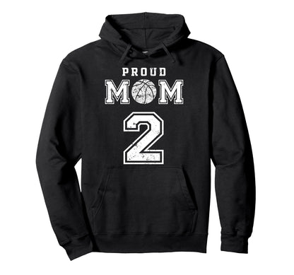 Custom Proud Basketball Mom Number 2 Hoodie - Novelty Apparel for Adults - T-Shirt, Sweatshirt, Hoodie