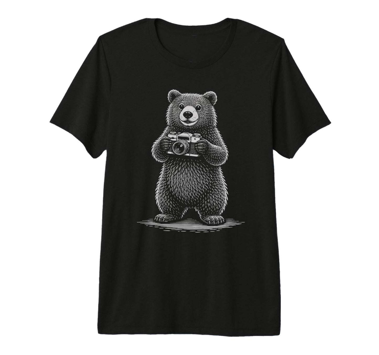 Bear Photographer Camera T-Shirt - Casual Everyday Wear Men Women - T-Shirt, Sweatshirt, Hoodie