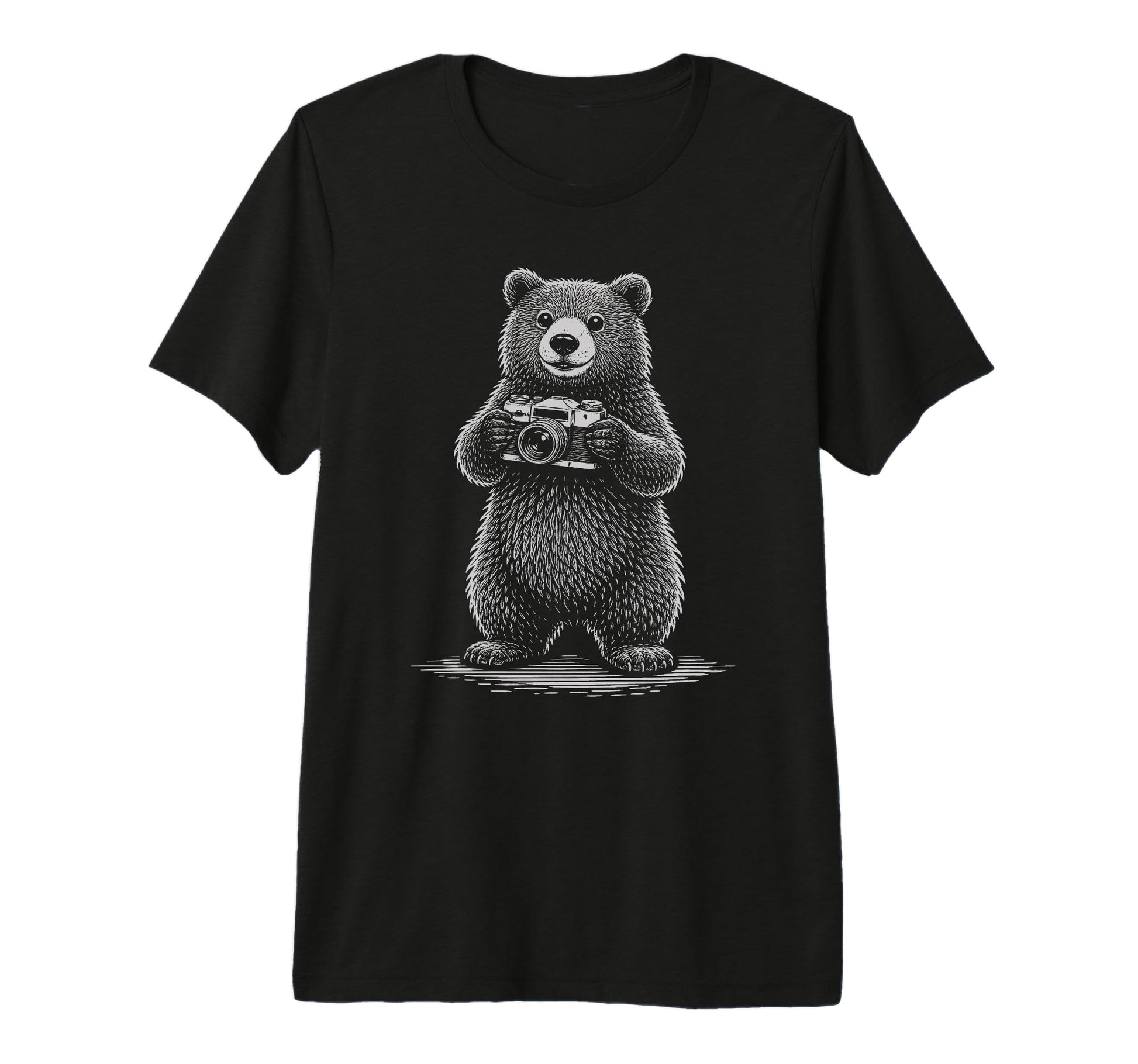 Bear Photographer Camera T-Shirt - Casual Everyday Wear Men Women - T-Shirt, Sweatshirt, Hoodie