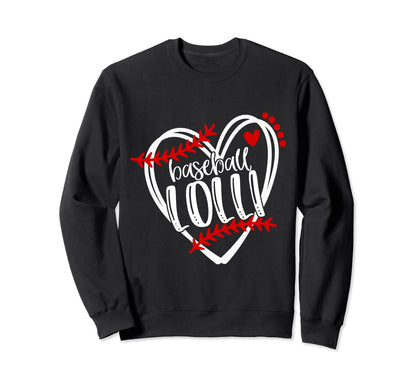 Baseball Lolli Distressed Heart Sweatshirt - Aesthetic Graphic for Adults - T-Shirt, Sweatshirt, Hoodie