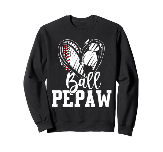 Ball Grandpa Heart Baseball Soccer Ball T-Shirt - Aesthetic Graphic Unisex - T-Shirt, Sweatshirt, Hoodie