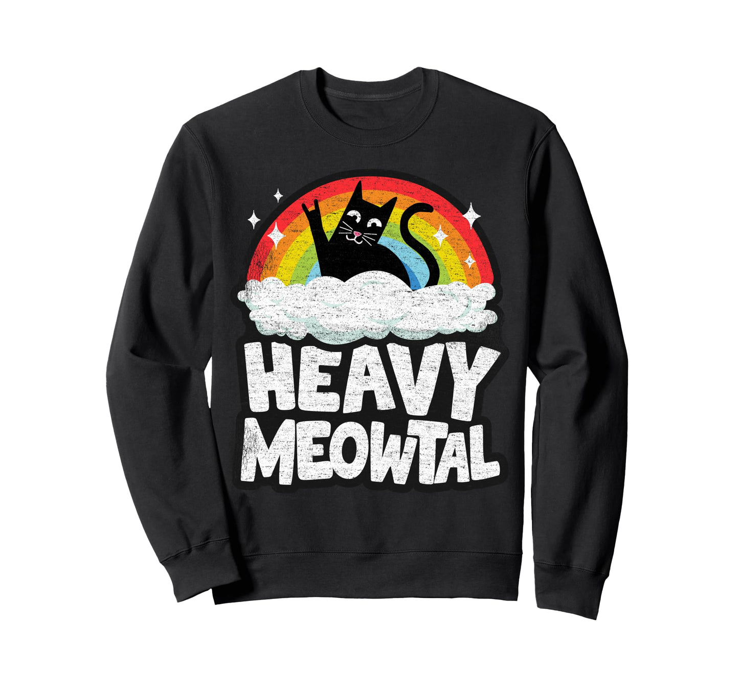 Funny Heavy Metal Art Cat Sweatshirt - Aesthetic Graphic for Adults - T-Shirt, Sweatshirt, Hoodie