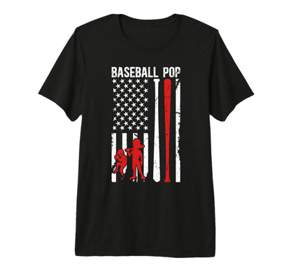 Mens Baseball Pop Grandpa Us Flag Pop T-Shirt - Unique Graphic Unisex - T-Shirt, Sweatshirt, Hoodie