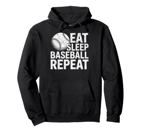 Eat Sleep Baseball Repeat Player Coach Hoodie - Graphic Print for Adults - T-Shirt, Sweatshirt, Hoodie